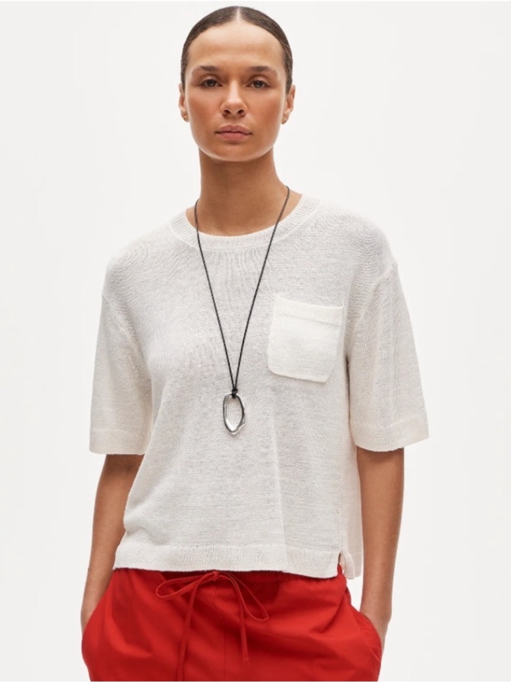 J crew Relaxed pocket sweater-tee in Ivory